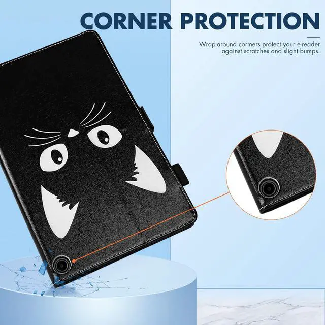 Alt view image 4 of 5 - Dteck for  Fire Max 11 Tablet Case 11" (13th Generation) 2023, PU Leather Shell TPU Back Cover Fold Stand Case with Auto Sleep Wake, Adjustable Viewing Angles, Cute Folio Slim Case, Black Cat