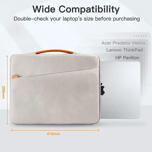 Alt view image 2 of 5 - JETech Laptop Sleeve for 15-Inch MacBook Air (M2-M4, 2023-2025), MacBook Pro 15/16-Inch (M1-M4,2019-2024), Bag Case with Portable Handle and Pocket