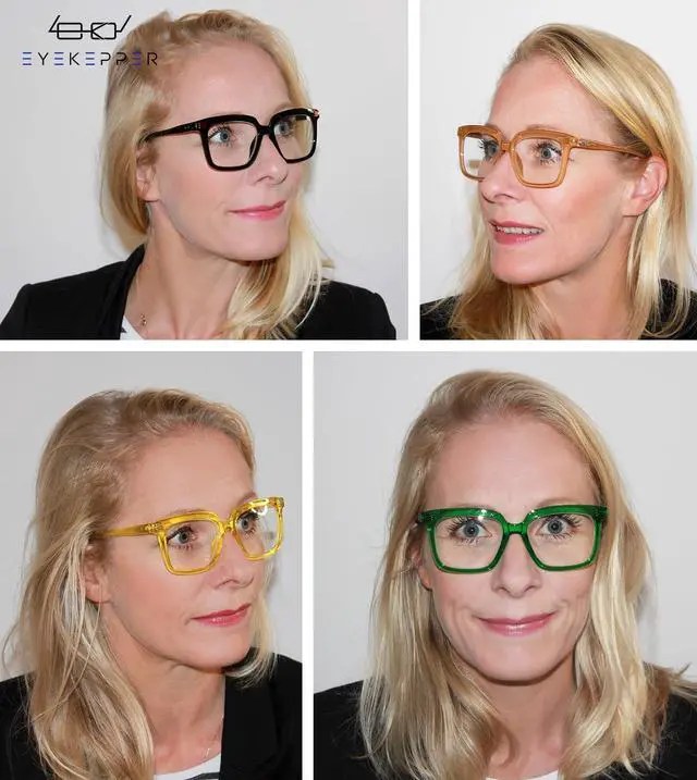 Alt view image 2 of 5 - Eyekepper 5 Pack Square Reading Glasses for Women Large Frame Readers Include 2 Pairs Green +4.00