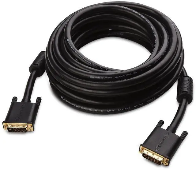 Alt view image 2 of 3 - Cable Matters DVI Cable with Ferrites - 25ft, DVI Dual Link Cable