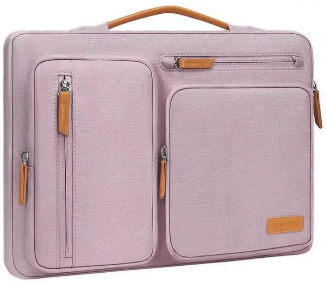 Main image of MOSISO 360 Protective Laptop Case 13.3 inch, 13-13.3 inch Laptop Sleeve Compatible with MacBook Air/Pro 13 / Pro 14,HP Dell Acer ASUS,Side Open Carrying Case with 4 Zipper Pockets&Handle, Pastel Pink