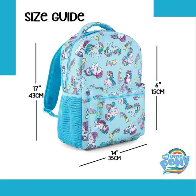 Alt view image 4 of 5 - My Little Pony Classic Backpack - Twilight Sparkle, Rainbow Dash, and Fluttershy - MLP Kids School Bag - 16" Backpack with Front Pocket and Laptop Sleeve - Bookbag for Girls and Boys - Toddler & Kids