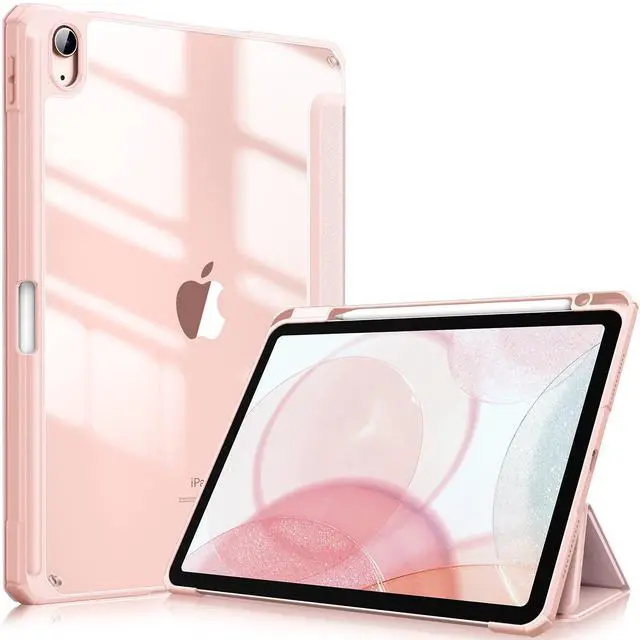 Alt view image 2 of 5 - Fintie Hybrid Slim Transparent for iPad Air 11-inch, iPad Air 5th/ 4th Gen 10.9 Inch Bundle with Fintie PU Leather Protective Carrying Case for Apple Pencil