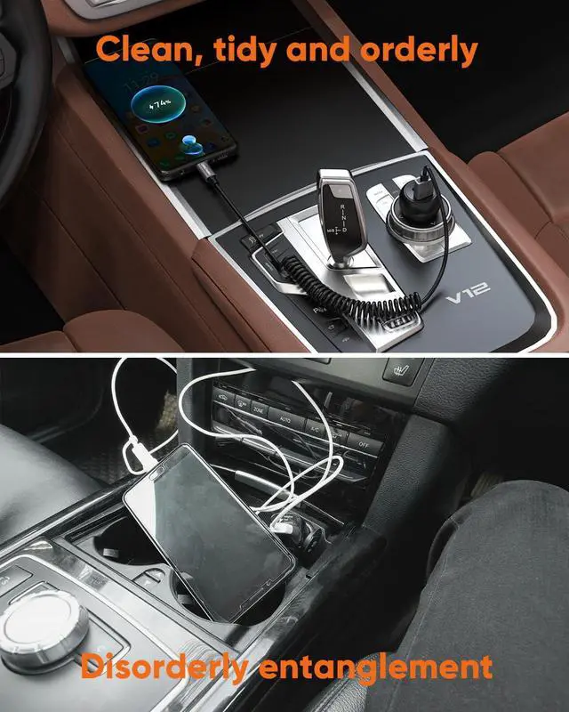 Alt view image 5 of 5 - CableCreation USB C Fast Charging Coiled 2-Pack, Retractable for Android Auto, USB C to C for Drone, 3A USBC, Works with Carplay, iPhone 15/16, MacBook, Cellphone, Tablet & Other USBC Device Max 5ft