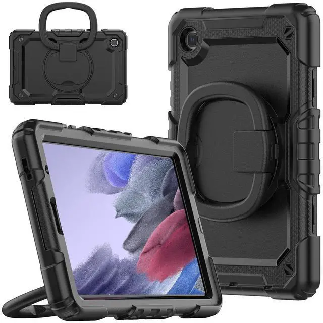 Main image of navor Compatible with Galaxy Tab A7 Lite 8.7" 2021, Built in Screen Protector, Shockproof Heavy Duty Protective Rugged Cover with Shoulder Strap [Black]