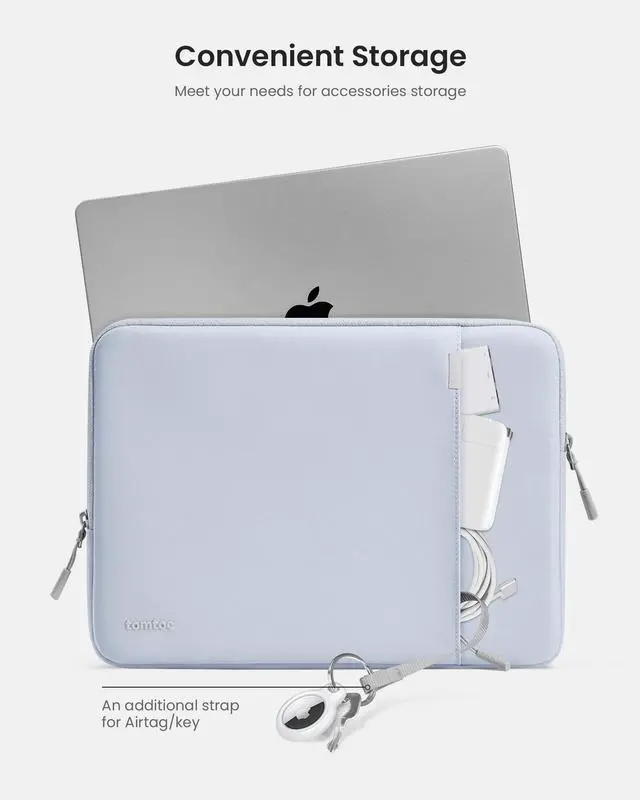 Alt view image 5 of 5 - tomtoc 360° Protective Laptop Sleeve for 13-inch New MacBook Air M4/A3240 2025, M3/A3113, M2/A2681 M1/A2337 A2179 A1932, 13-inch MacBook Pro M2/A2686 M1/A2338, Water-Resistant Computer Case Bag