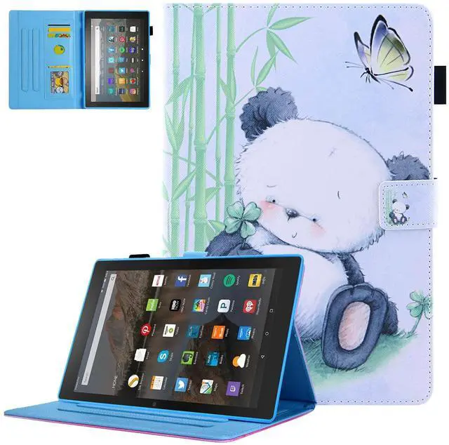 Main image of Dteck for Fire Max 11 Tablet Case - 11" PU Leather Protective Folio Fold Stand with Auto Sleep Wake, Adjustable Viewing Angles, 4 Card Slots, Lightweight Slim Panda Case