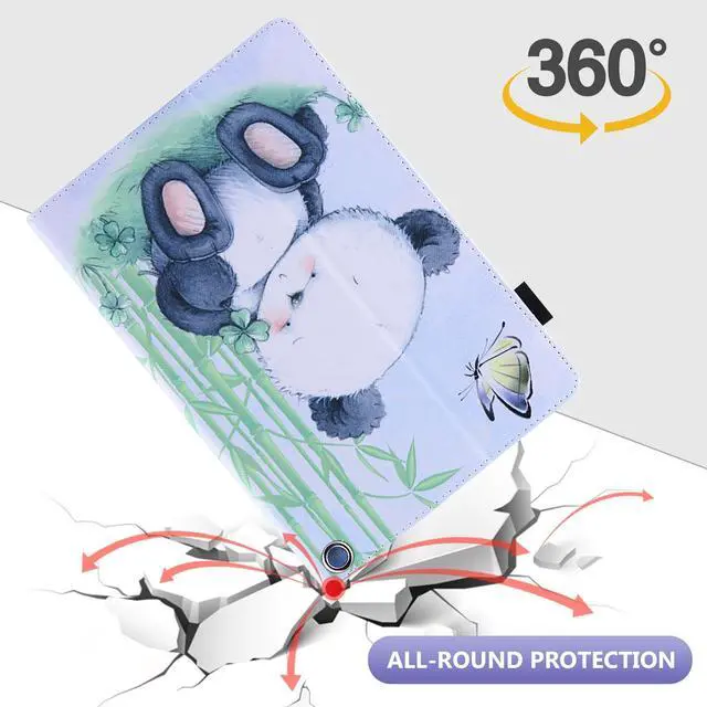 Alt view image 3 of 5 - Dteck for Fire Max 11 Tablet Case - 11" PU Leather Protective Folio Fold Stand with Auto Sleep Wake, Adjustable Viewing Angles, 4 Card Slots, Lightweight Slim Panda Case