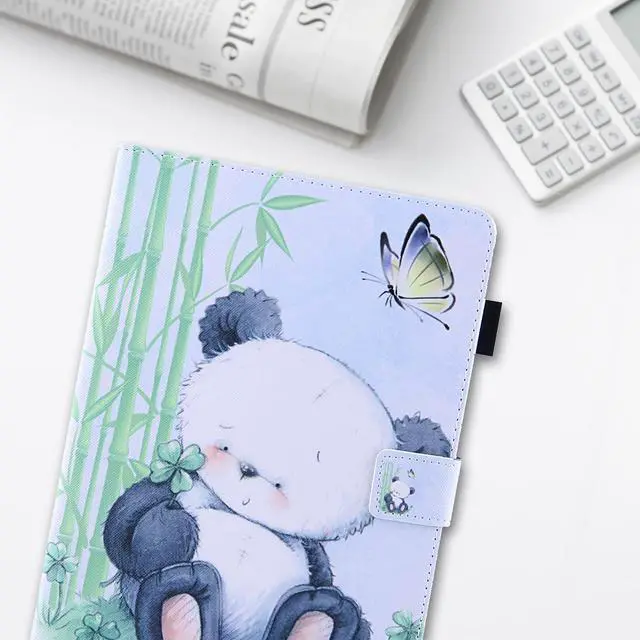 Alt view image 5 of 5 - Dteck for Fire Max 11 Tablet Case - 11" PU Leather Protective Folio Fold Stand with Auto Sleep Wake, Adjustable Viewing Angles, 4 Card Slots, Lightweight Slim Panda Case