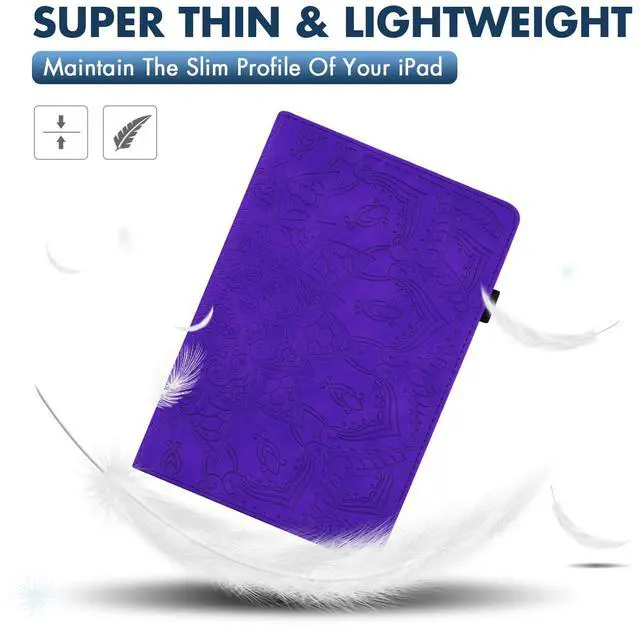 Alt view image 5 of 5 - Dteck Case for Fire Max 11 Tablet (13th Generation - 2023 Release), Embossed Flower Pattern PU Leather Protective Case with [Adjustable Viewing Stand Angles/Card Holder] Folio Slim Cover (Purple)