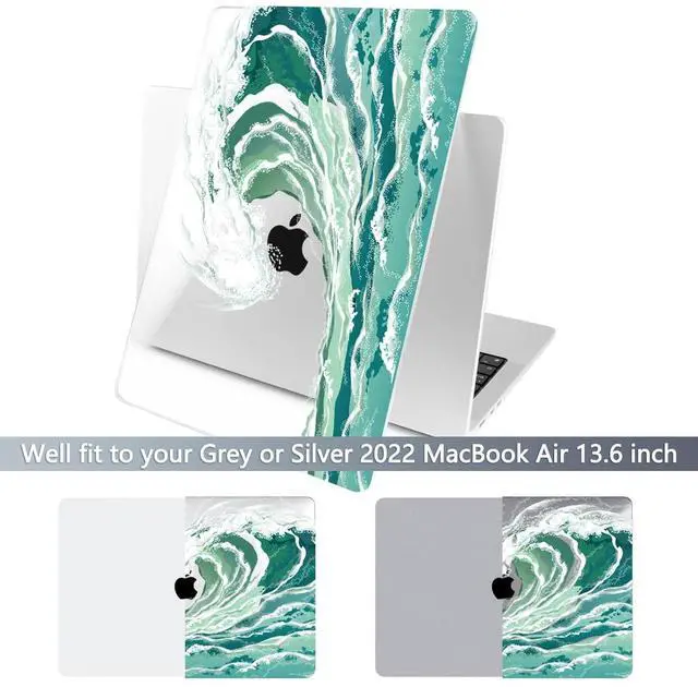 Alt view image 3 of 5 - Batianda for New MacBook Air 13.6 inch Case with M4 M3 M2 Chip 2025 2024 2022 Release Model A3240/A2681/A3113 Designed Protective Plastic Hardshell & Keyboard Cover & Screen Protector, Waves