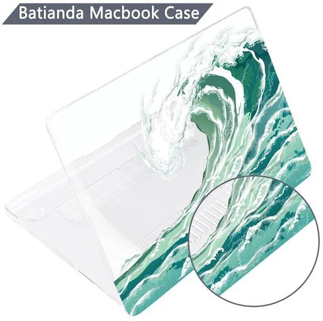 Alt view image 5 of 5 - Batianda for New MacBook Air 13.6 inch Case with M4 M3 M2 Chip 2025 2024 2022 Release Model A3240/A2681/A3113 Designed Protective Plastic Hardshell & Keyboard Cover & Screen Protector, Waves