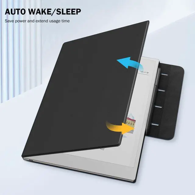 Alt view image 5 of 5 - MoKo Case for Remarkable Paper Pro 2024 11.8", Lightweight Ultra-Thin Magnetic Case with Wide Pen Protective Clasp, Auto Sleep/Wake for Remarkable Pro 11.8", Black