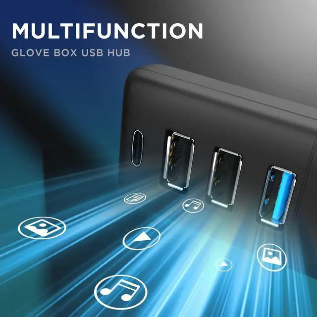 Alt view image 2 of 5 - Nestour 2022 2023 Tesla Glovebox USB Hub for Model 3 and Model Y, Charging & Data Transferring, Compatible with Game Controllers, Music, Dash Cam and Boombox Data