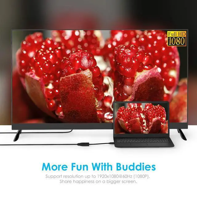 Alt view image 2 of 5 - LENTION Active HDMI to VGA Video Adapter, 1080P HDMI Digital AV to VGA Analog Cable Converter Compatible Raspberry Pi, MacBook, Chromebook, Roku, TV Box, PC, Laptop, More (Black)