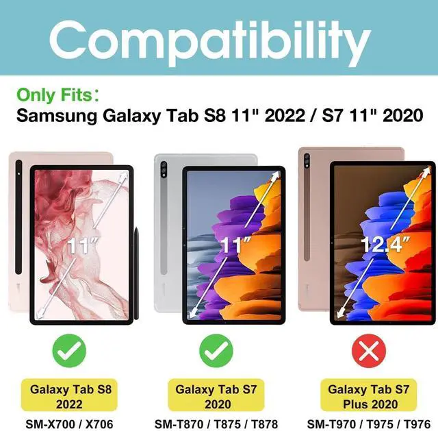 Alt view image 3 of 5 - ProCase for Galaxy Tab S8 / Tab S7 11 inch Case Bundle with Privacy Screen Protector for 11 Inch Galaxy Tab S8 2022 (X700 / X706) / Galaxy Tab S7 2020 (T870 / T875 / T878)