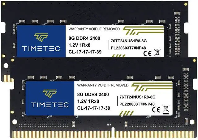 Main image of Timetec 16GB KIT(2x8GB) DDR4 2400MHz PC4-19200 Non-ECC Unbuffered 1.2V CL17 1Rx8 Single Rank 260 Pin SODIMM Laptop Notebook PC Computer Memory RAM Module Upgrade (16GB KIT(2x8GB))