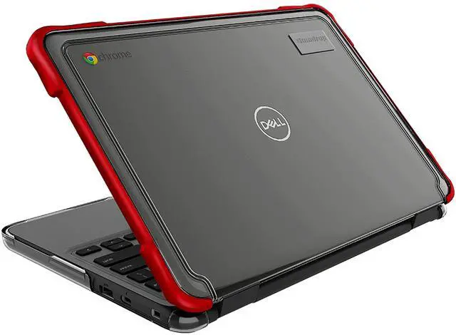Main image of Gumdrop SlimTech Chromebook Case for 11.6 inch Dell Chromebook 3120 | 3110 | 3100 (Clamshell) Protective Sleek Snap On Hard Shell Laptop Cover for Kids Students School Work Office - Red
