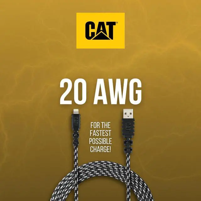 Alt view image 4 of 5 - CAT CHARGER CABLE - iPhone Charger Fast Charging 10 ft Long Apple Certified Lightning Cable - USB A Male To Male - Apple MFi Certified Ultra Strong + Durable iPad/iPhone Charging Cable