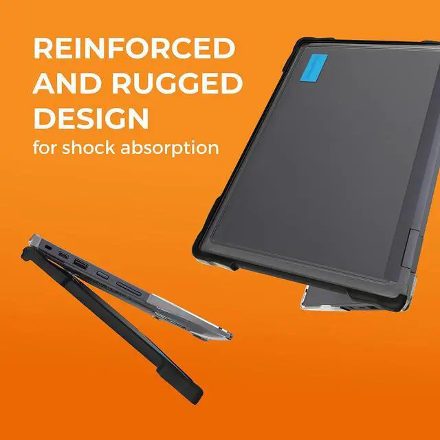 Alt view image 3 of 5 - Gumdrop SlimTech Laptop Case Fits HP Chromebook x360 11 G3 EE (2in1). Designed for K-12 Students, Teachers and Classrooms - Drop Tested, Rugged, Shockproof Bumpers for Reliable Device Protection-Black