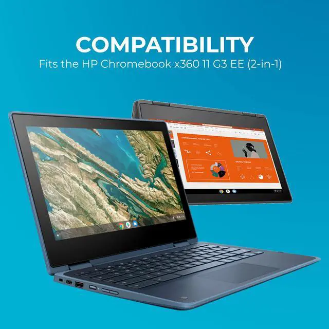 Alt view image 2 of 5 - Gumdrop SlimTech Laptop Case Fits HP Chromebook x360 11 G3 EE (2in1). Designed for K-12 Students, Teachers and Classrooms - Drop Tested, Rugged, Shockproof Bumpers for Reliable Device Protection-Black
