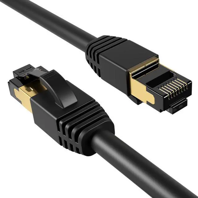 Main image of Cables Direct Online Cat8 Black 35FT SFTP Ethernet Patch Cable 40Gbps 2000Mhz Connection 26AWG Shielded Copper RJ45 Connectors for Modems, Routers, Networks