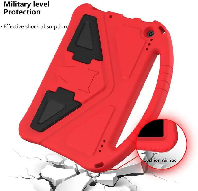 Alt view image 4 of 5 - Dteck Fire HD 10 & HD 10 Plus Tablet Case for Kids(13th/11th Generation, 2023/2021 Release),Lightweight Shockproof Handle Stand Kids Case for  Kindle Fire HD 10 Plus & 10 Kids Pro Tablets,Red