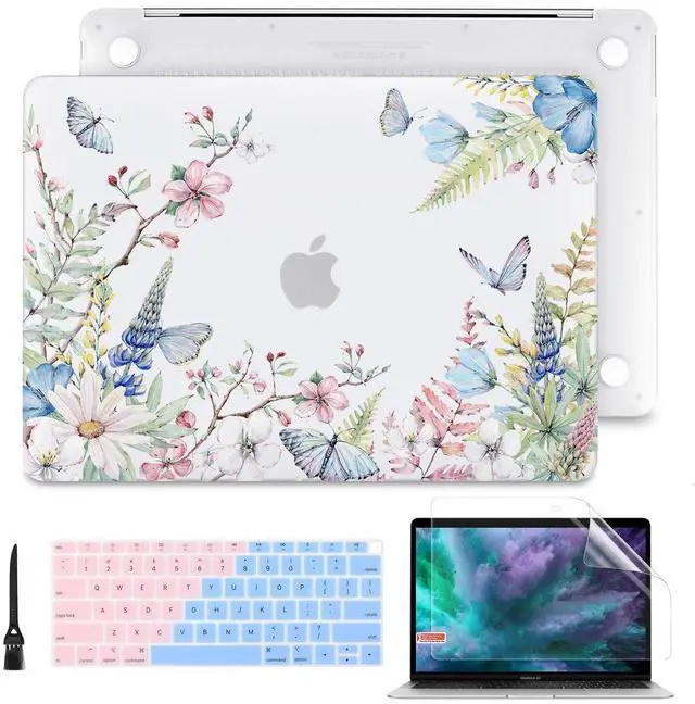 Main image of Batianda Case for MacBook Air 13 Inch M1 2020 2019 2018 Release Model A2337 A2179 A1932 with Retina & Touch ID, Floral Series Hard Shell Cover with Keyboard Cover & Screen Protector,Elegant Flowers