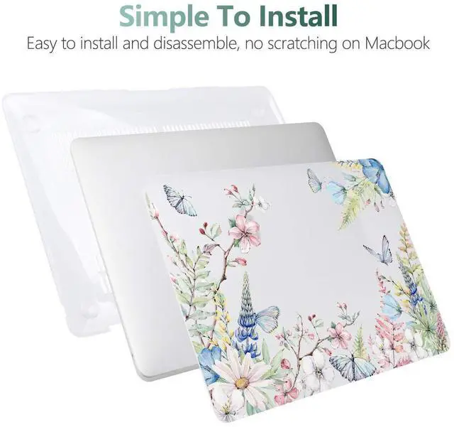 Alt view image 5 of 5 - Batianda Case for MacBook Air 13 Inch M1 2020 2019 2018 Release Model A2337 A2179 A1932 with Retina & Touch ID, Floral Series Hard Shell Cover with Keyboard Cover & Screen Protector,Elegant Flowers