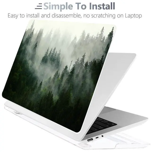 Alt view image 4 of 5 - Batianda Case for 13.5" Microsoft Surface Laptop 5 4/3 with Metal Palm Rest Model 1951, Landscape Series Designed Protective Plastic Hardshell & Keyboard Cover & Screen Protector, Forest