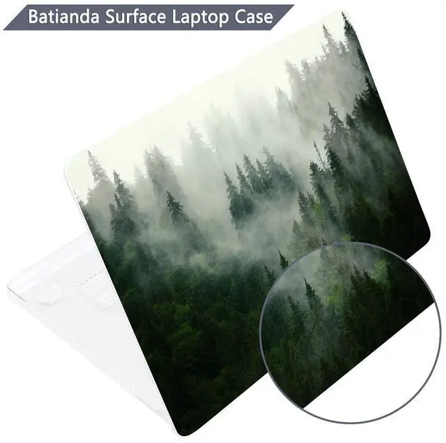 Alt view image 5 of 5 - Batianda Case for 13.5" Microsoft Surface Laptop 5 4/3 with Metal Palm Rest Model 1951, Landscape Series Designed Protective Plastic Hardshell & Keyboard Cover & Screen Protector, Forest