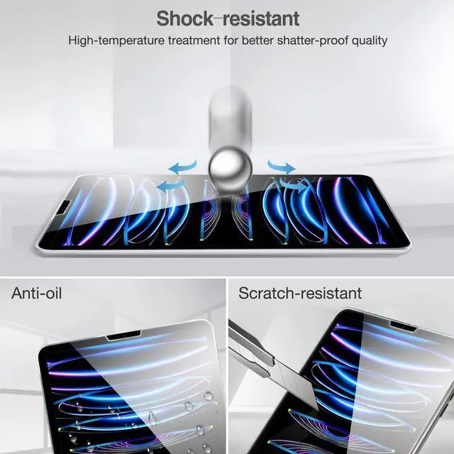 Alt view image 4 of 5 - ProCase Tempered Glass Screen Protector Bundle iPad Pro 11 inch Case