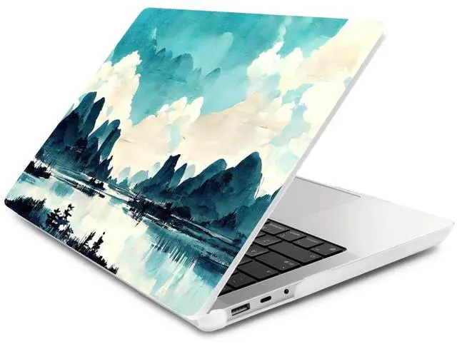 Alt view image 3 of 5 - Batianda Case for 13.5" Microsoft Surface Laptop 5 4/3 with Metal Palm Rest Model 1951, Designed Protective Plastic Hardshell & Keyboard Cover & Screen Protector, Landscape Painting