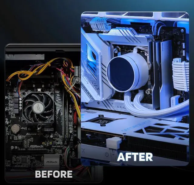 Alt view image 3 of 5 - LTC 12VHPWR PSU Cable Extension Kit, 16AWG PCI-E 5.0 Power Supply PC Cable Extension, 1x 24 Pin ATX /2X 8Pin (4+4) EPS Cable / 3X (6+2P) to 12+4 Pin GPU, Soft Braided Sleeve Cable Combs, 300mm