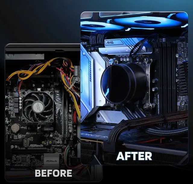 Alt view image 3 of 5 - LTC 12VHPWR PSU Cable Extension Kit, 16AWG PCI-E 5.0 Power Supply PC Cable Extension, 1x24 Pin ATX / 2X 8Pin(4+4) EPS / 1x 12+4 Pin GPU, Soft Braided Sleeve Cable Combs, 300mm