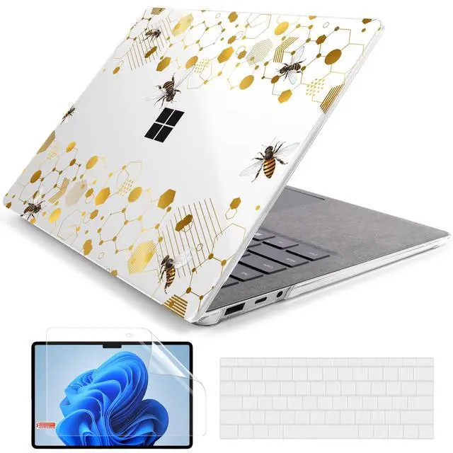 Main image of Batianda Case for 13.5" Microsoft Surface Laptop 5 4/3 with Alcantara Palm Rest Model 1950/1867, Designed Clear Protective Plastic Hardshell & Keyboard Cover & Screen Protector, Honeycomb