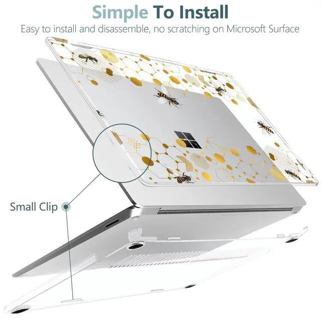 Alt view image 4 of 5 - Batianda Case for 13.5" Microsoft Surface Laptop 5 4/3 with Alcantara Palm Rest Model 1950/1867, Designed Clear Protective Plastic Hardshell & Keyboard Cover & Screen Protector, Honeycomb