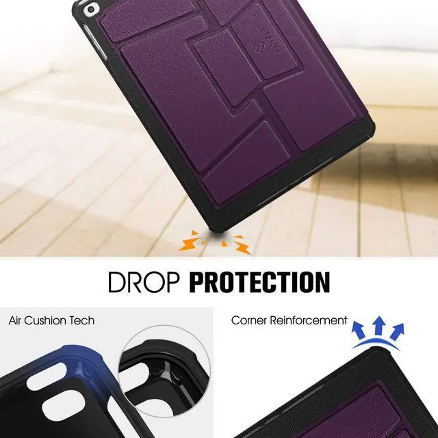 Alt view image 5 of 5 - Fintie Magnetic Stand Case for iPad 6th / 5th Generation (2018/2017), iPad Air 2 / Air 1 (9.7 Inch) - [Multiple Secure Angles] Shockproof Rugged Soft TPU Back Cover, Auto Wake/Sleep, Purple