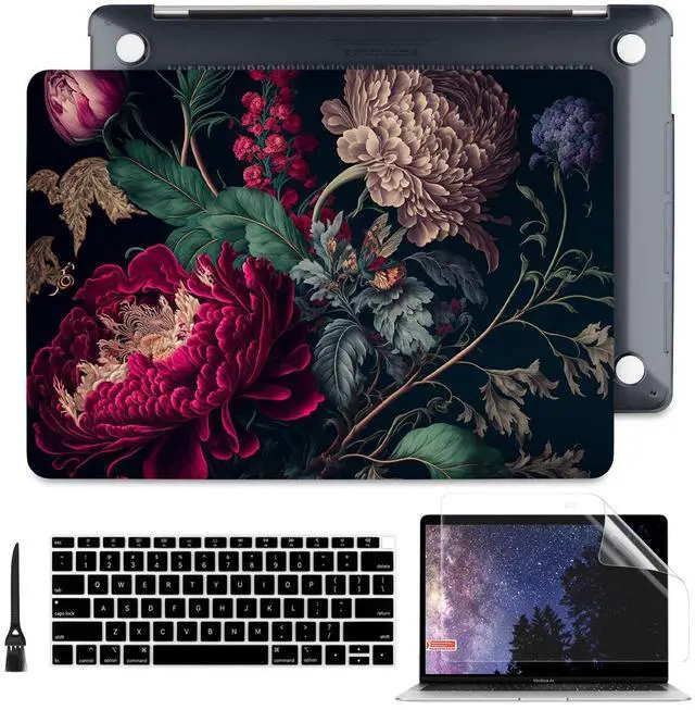 Main image of Batianda Design Case for M1 MacBook Air 13 Inch Model A2337 A2179 A1932 2021 2020 2019 Release,3D Stylish Designed Hard Shell with Keyboard Cover & Screen Protector, Vintage Flower