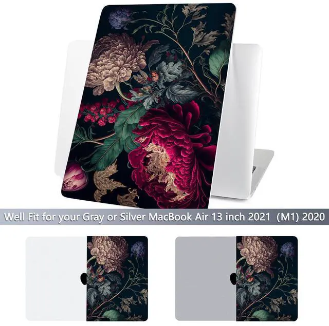 Alt view image 4 of 5 - Batianda Design Case for M1 MacBook Air 13 Inch Model A2337 A2179 A1932 2021 2020 2019 Release,3D Stylish Designed Hard Shell with Keyboard Cover & Screen Protector, Vintage Flower