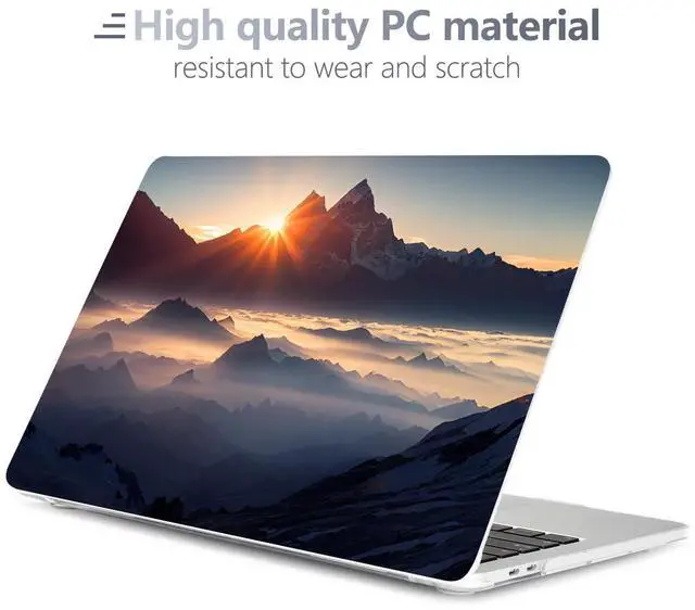 Alt view image 2 of 5 - Batianda Design Case for M1 MacBook Air 13 Inch Model A2337 A2179 A1932 2021 2020 2019 Release,3D Painted Landscape Series Hard Shell with Keyboard Cover & Screen Protector, Sunrise