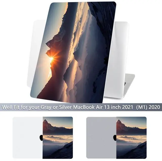 Alt view image 3 of 5 - Batianda Design Case for M1 MacBook Air 13 Inch Model A2337 A2179 A1932 2021 2020 2019 Release,3D Painted Landscape Series Hard Shell with Keyboard Cover & Screen Protector, Sunrise