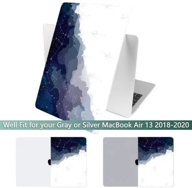 Alt view image 2 of 5 - Batianda for MacBook Air 13 Inch Case 2020 2019 2018 Release A2337 M1 A1932 A2179, Hard Shell with Keyboard Cover Only Compatible for MacBook Air 13 Retina Dispaly&Touch ID, Blue Starry Sky