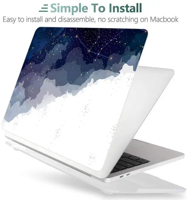 Alt view image 4 of 5 - Batianda for MacBook Air 13 Inch Case 2020 2019 2018 Release A2337 M1 A1932 A2179, Hard Shell with Keyboard Cover Only Compatible for MacBook Air 13 Retina Dispaly&Touch ID, Blue Starry Sky