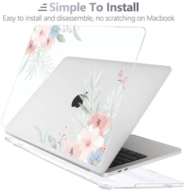 Alt view image 5 of 5 - Batianda Stylish Design Case for New MacBook Pro 13 Inch 2022 M2 Chip and Model A2338 M1 A2251 A2289 2021 2020 Release,3D Painted Hard Shell with Keyboard Cover & Screen Protector, Cute Flower