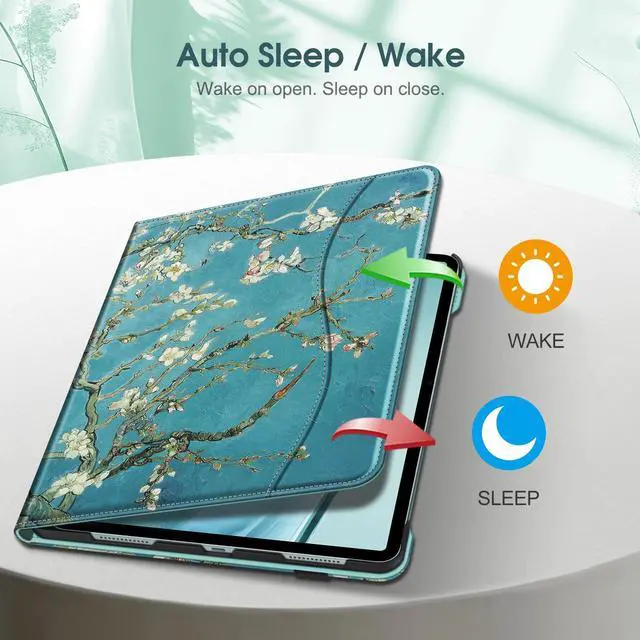 Alt view image 2 of 5 - Fintie Bundle: Fintie Folio Case for iPad Air 13-inch (M2) 2024, Multi-Angle Viewing Protective Stand Cover with Pencil Holder & Pocket + [2-Pack] Tempered Glass Screen Protector