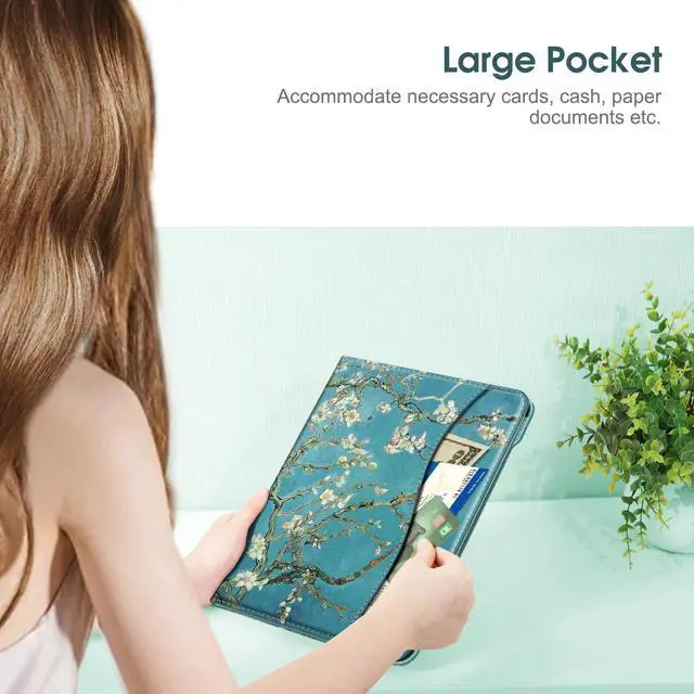 Alt view image 5 of 5 - Fintie Bundle: Fintie Folio Case for iPad Air 13-inch (M2) 2024, Multi-Angle Viewing Protective Stand Cover with Pencil Holder & Pocket + [2-Pack] Tempered Glass Screen Protector