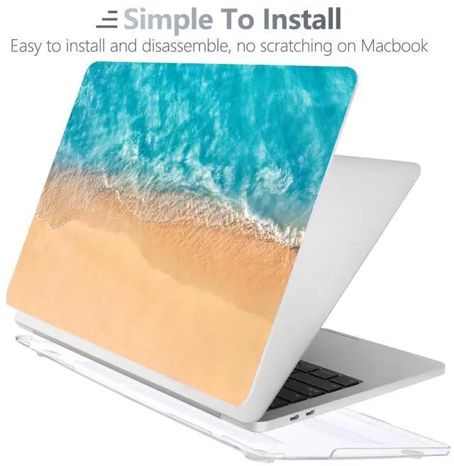 Alt view image 4 of 5 - Batianda Design Case for M1 MacBook Air 13 Inch Model A2337 A2179 A1932 2021 2020 2019 Release,3D Painted Landscape Series Hard Shell with Keyboard Cover & Screen Protector, Beach