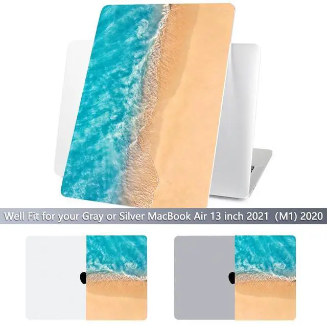 Alt view image 3 of 5 - Batianda Design Case for M1 MacBook Air 13 Inch Model A2337 A2179 A1932 2021 2020 2019 Release,3D Painted Landscape Series Hard Shell with Keyboard Cover & Screen Protector, Beach