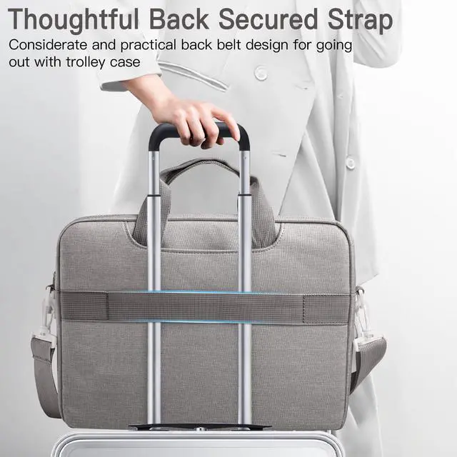 Alt view image 4 of 5 - JETech 15 15.6 16 Inch Laptop Bag Case, Waterproof Slim Computer Sleeve Cover Compatible with MacBook Air/Pro 15/16, Surface Book 3/2 15, Dell Inspiron 15.6, HP Pavilion 15.6 (Light Grey)